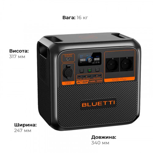 Портативна електростанція BLUETTI AC180P Power station (AC180P)